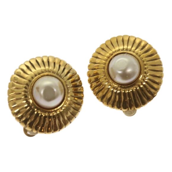 CHANEL Earring Gold Tone CC - Picture 1 of 15